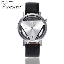 Load image into Gallery viewer, Vansvar New Arrival Fashion Women Silver Triangle Watch Casual Transparent Hollow Leather Quartz Watches Relogio Feminino 933
