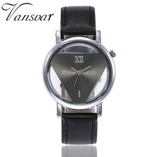 Load image into Gallery viewer, Vansvar New Arrival Fashion Women Silver Triangle Watch Casual Transparent Hollow Leather Quartz Watches Relogio Feminino 933