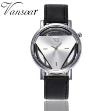 Load image into Gallery viewer, Vansvar New Arrival Fashion Women Silver Triangle Watch Casual Transparent Hollow Leather Quartz Watches Relogio Feminino 933