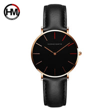 Load image into Gallery viewer, 2018 Dropshipping Japan Quartz Movement Uhren Dame Creative Women Watch Clock luxury Black Leather Ladies Watch Reloj Mujer 36mm
