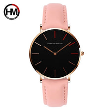 Load image into Gallery viewer, 2018 Dropshipping Japan Quartz Movement Uhren Dame Creative Women Watch Clock luxury Black Leather Ladies Watch Reloj Mujer 36mm