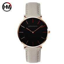 Load image into Gallery viewer, 2018 Dropshipping Japan Quartz Movement Uhren Dame Creative Women Watch Clock luxury Black Leather Ladies Watch Reloj Mujer 36mm