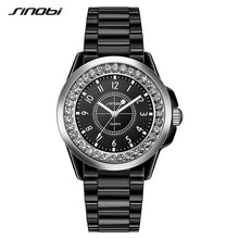 Load image into Gallery viewer, SINOBI Fashion Women Diamonds Wrist Watches Imitation Ceramics Watchband Top Luxury Brand Dress Ladies Geneva Quartz Clock 2019