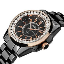 Load image into Gallery viewer, SINOBI Fashion Women Diamonds Wrist Watches Imitation Ceramics Watchband Top Luxury Brand Dress Ladies Geneva Quartz Clock 2019